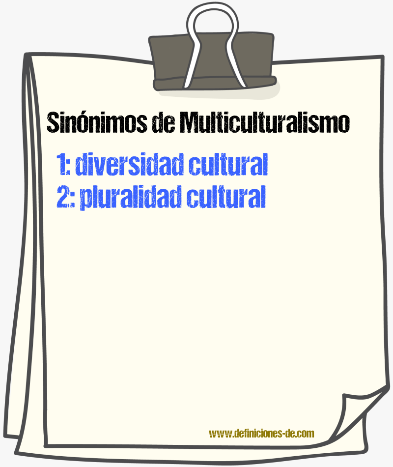 Sinónimos de multiculturalismo