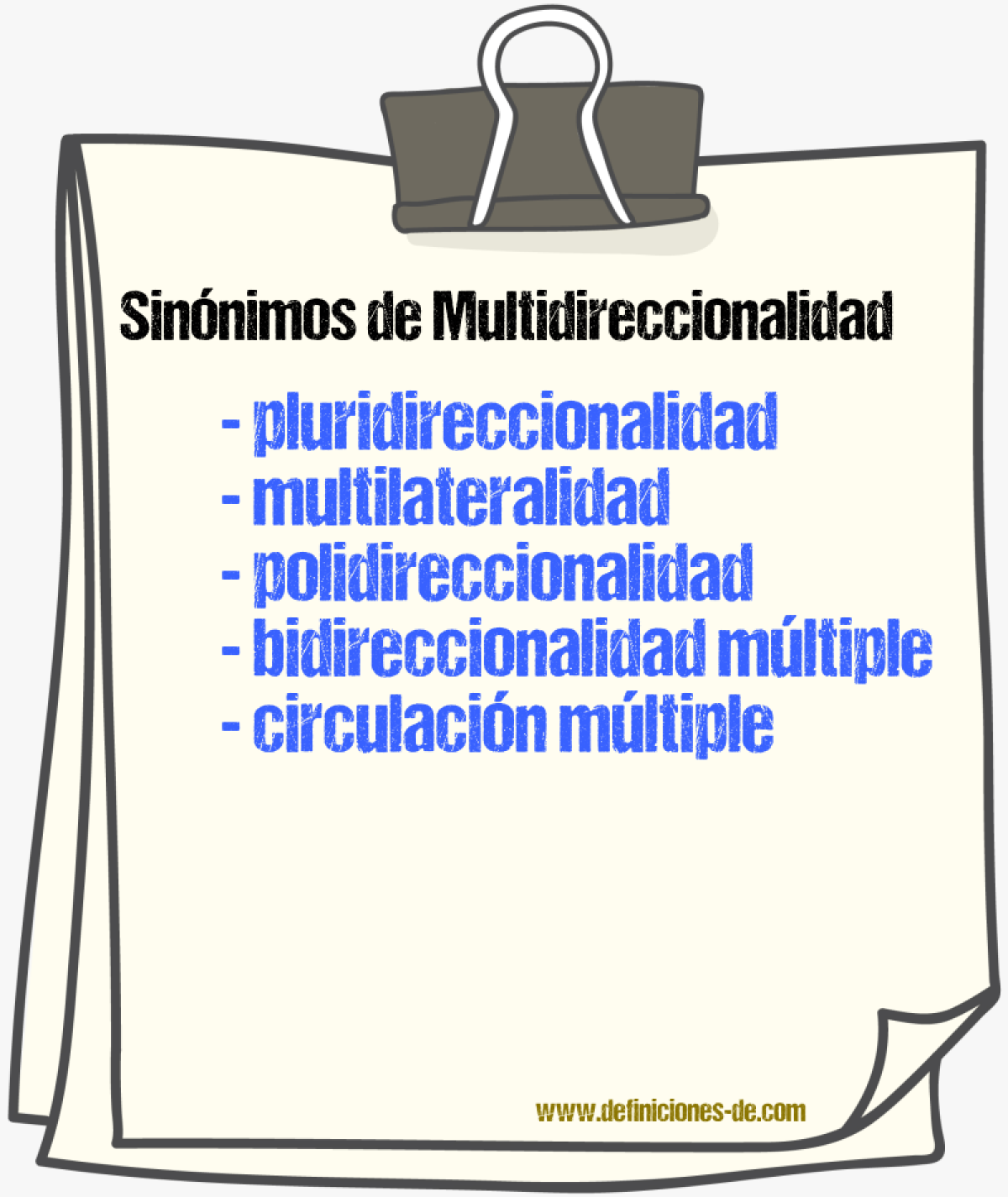 Sinónimos de multidireccionalidad