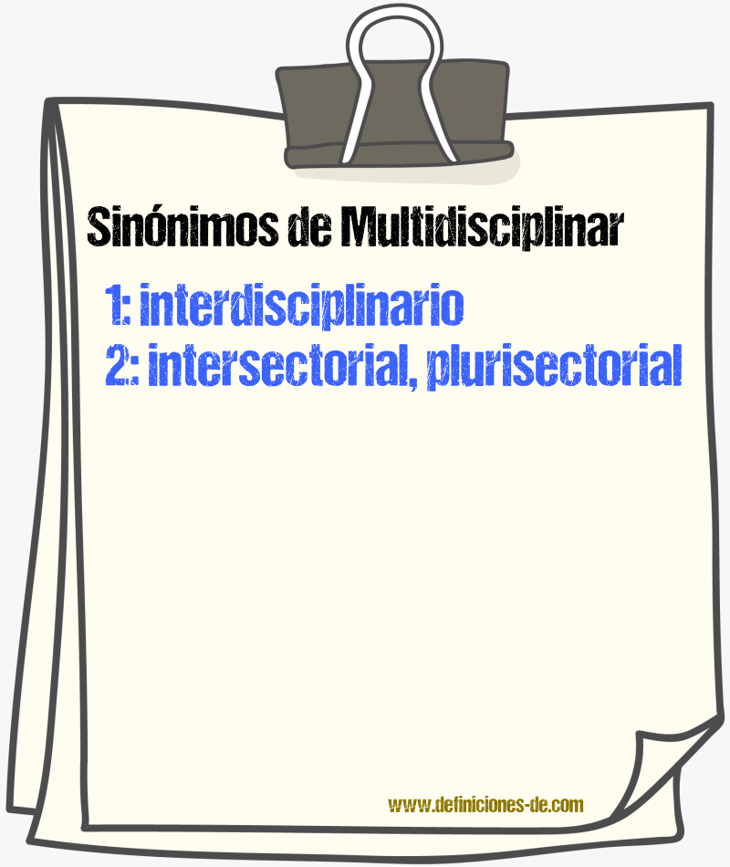 Sinónimos de multidisciplinar