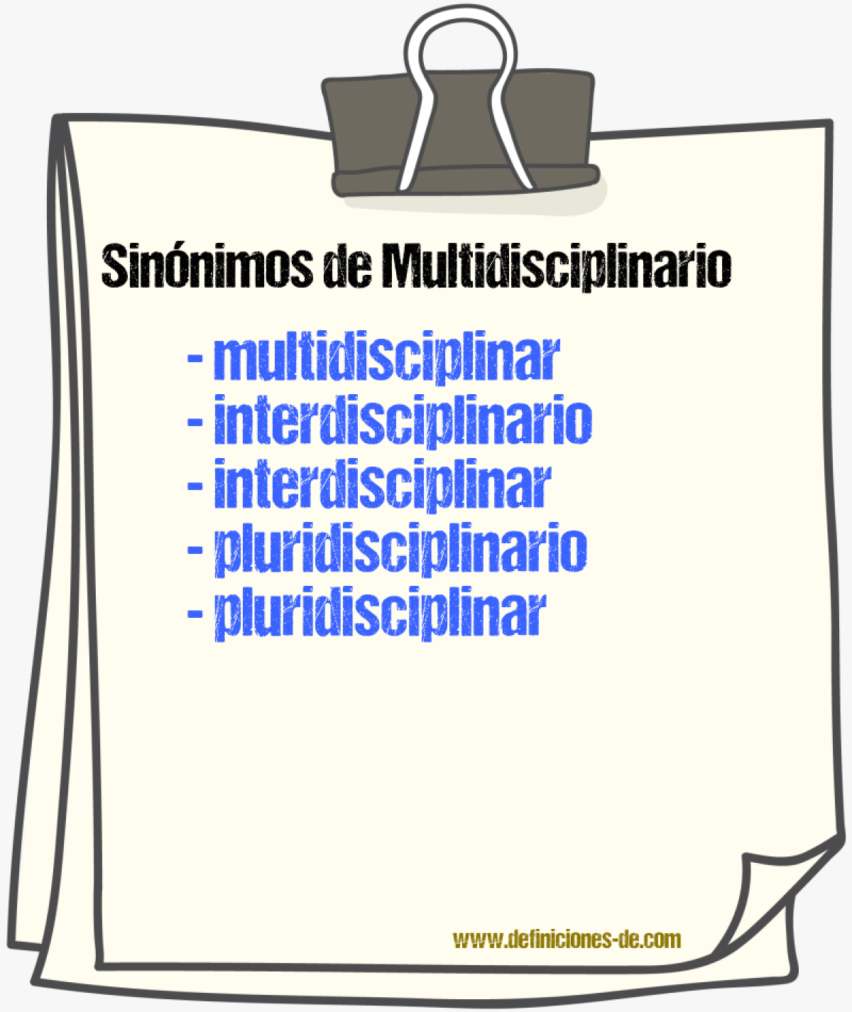 Sinónimos de multidisciplinario