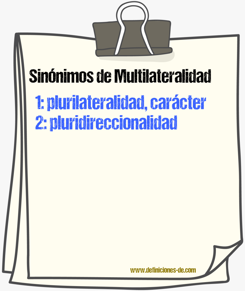 Sinónimos de multilateralidad