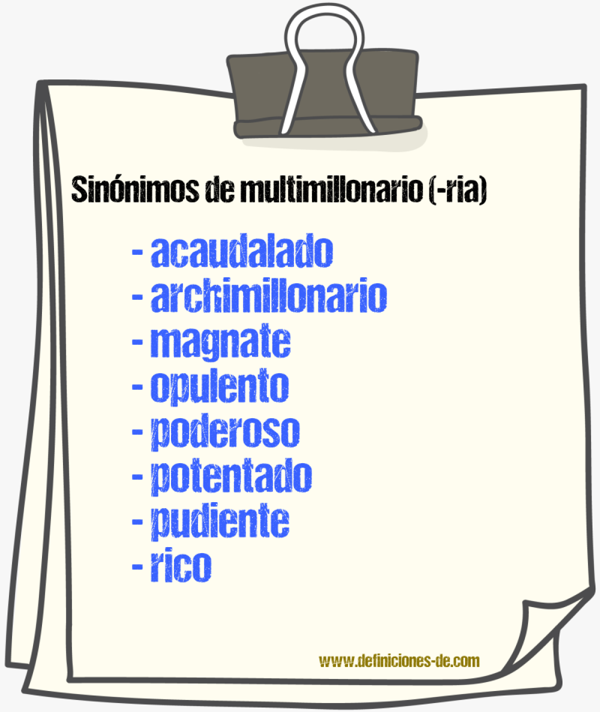 Sinnimos de multimillonario