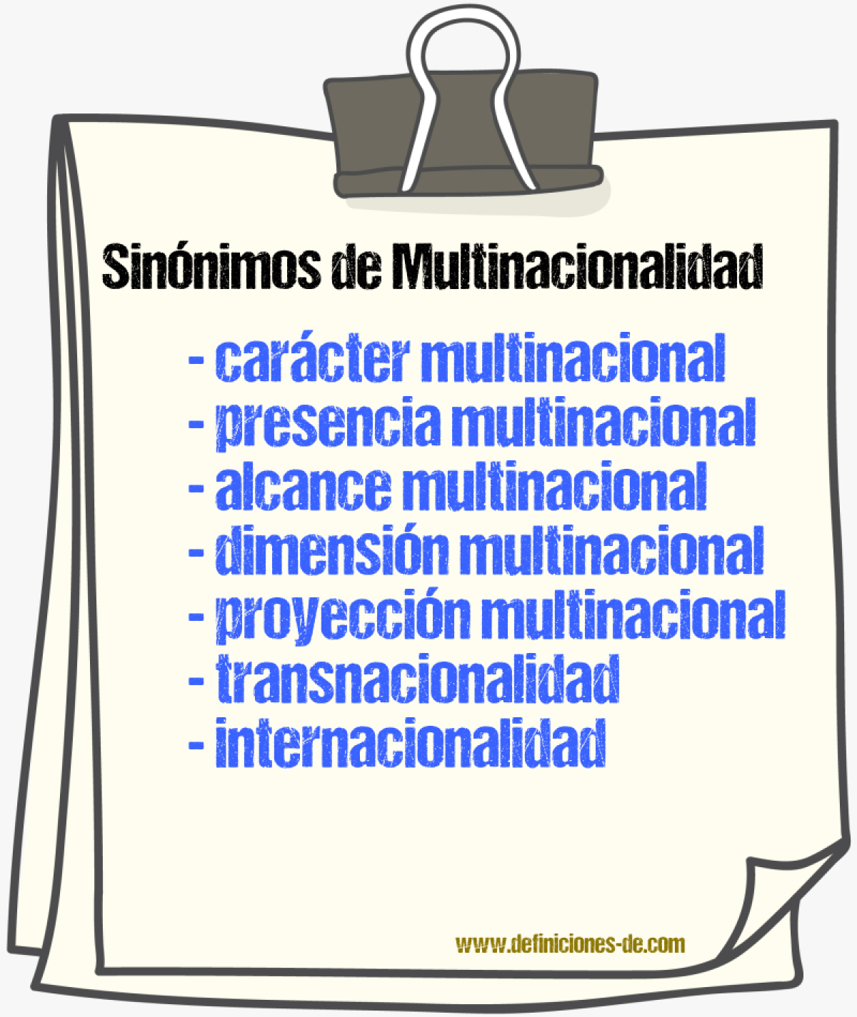 Sinónimos de multinacionalidad