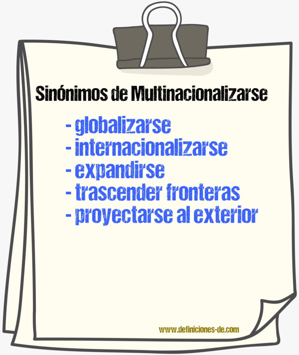 Sinónimos de multinacionalizarse
