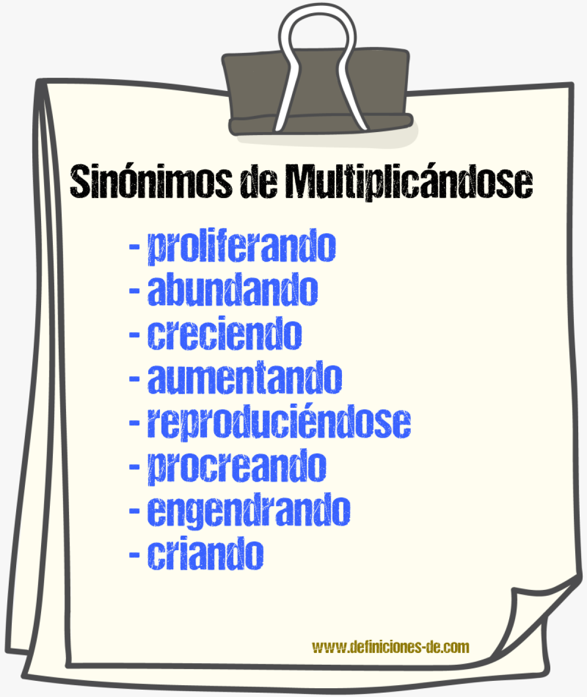 Sinónimos de multiplicándose