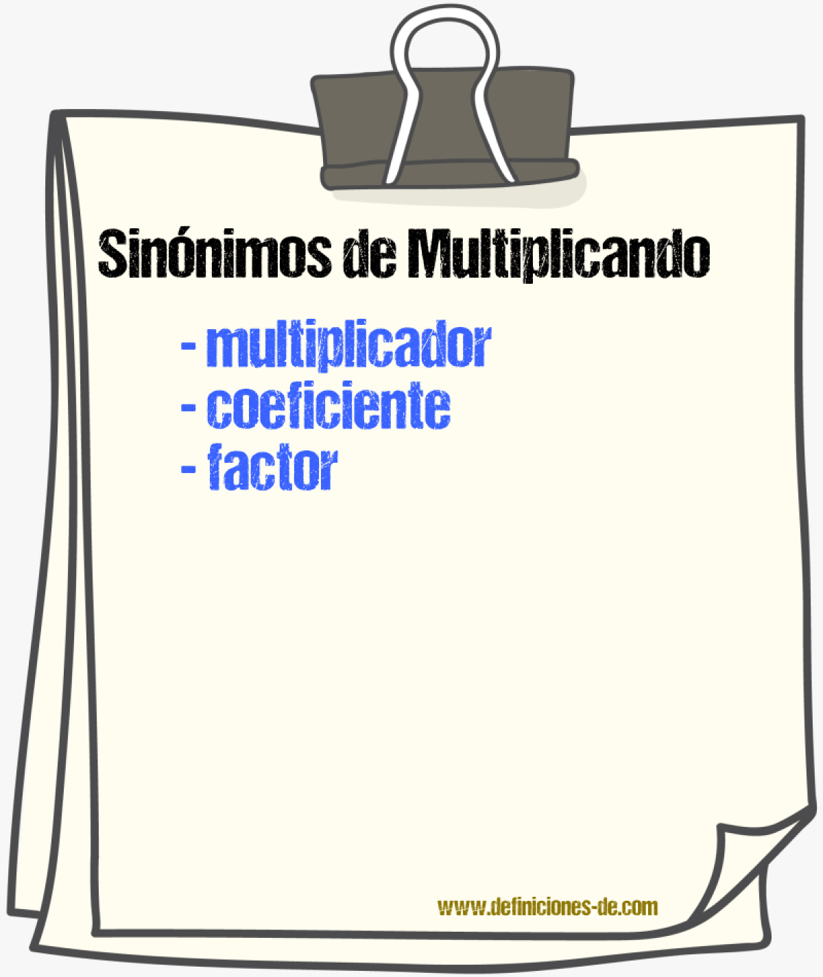 Sinnimos de multiplicando