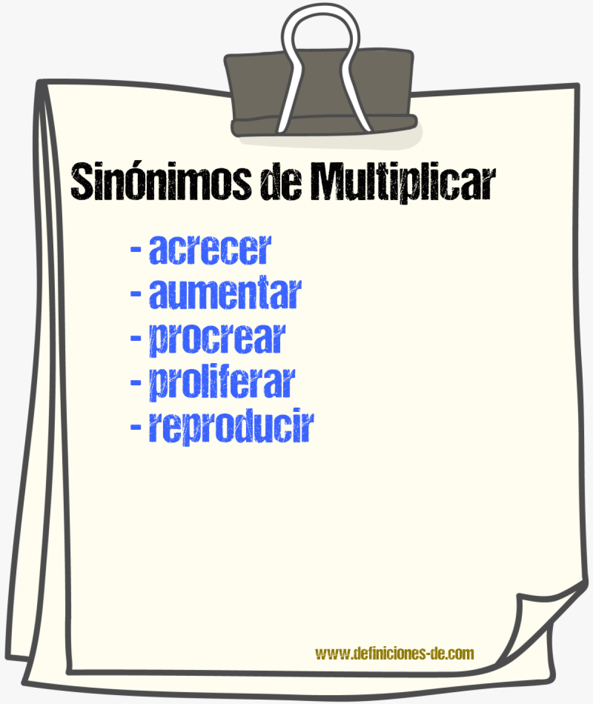 Sinnimos de multiplicar