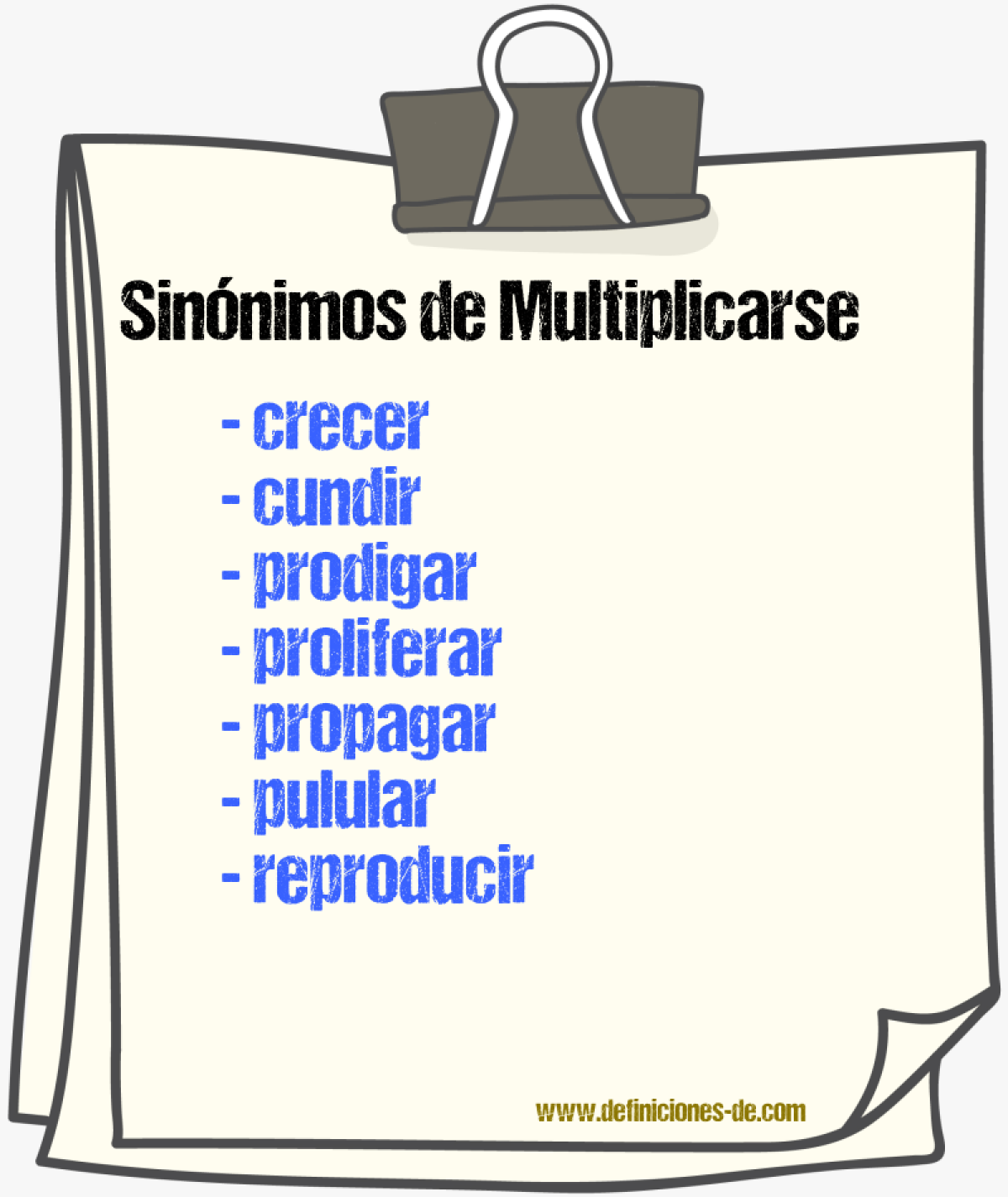 Sinnimos de multiplicarse