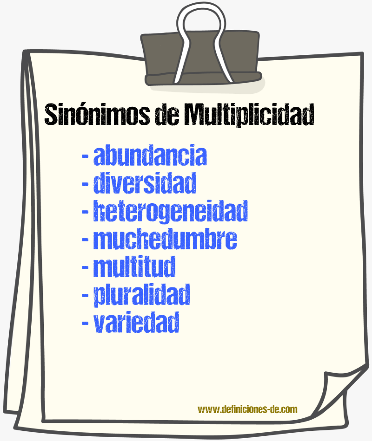 Sinnimos de multiplicidad