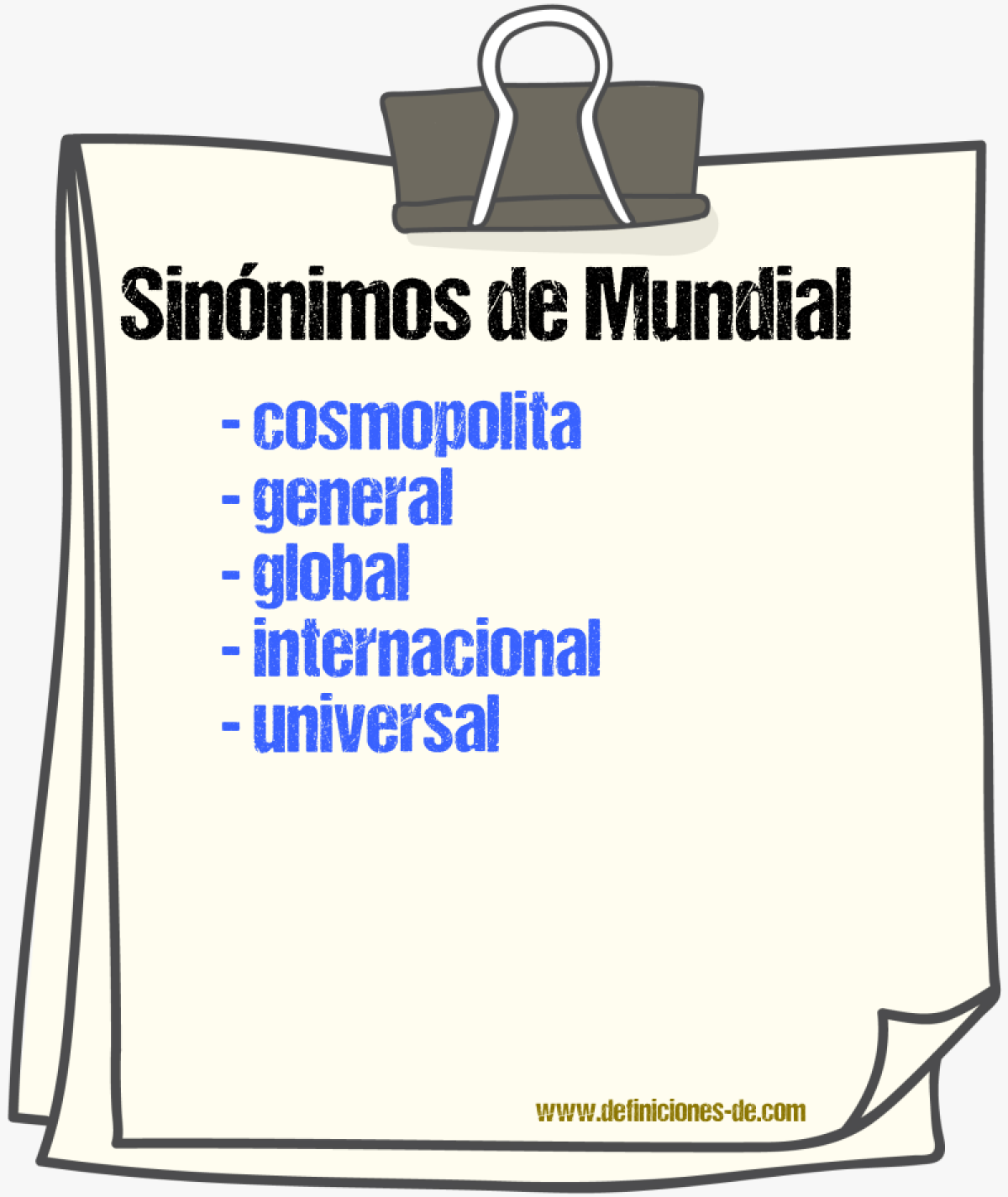 Sinnimos de mundial