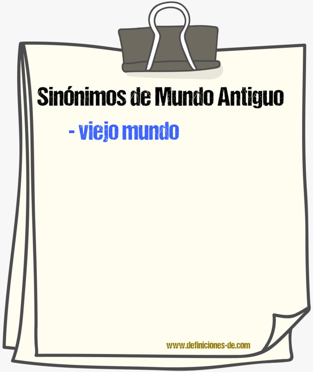 Sinnimos de mundo antiguo