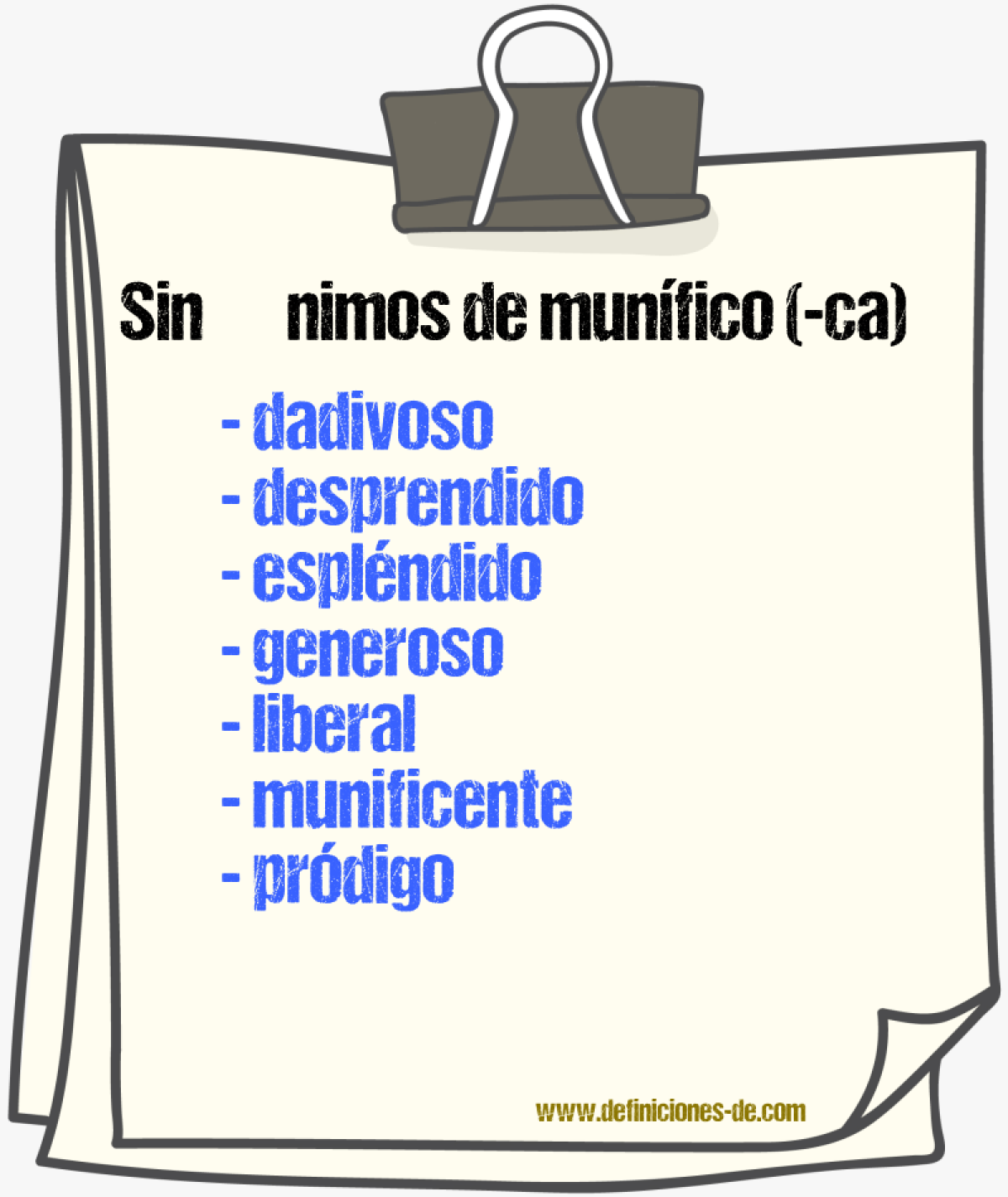 Sinnimos de munfico