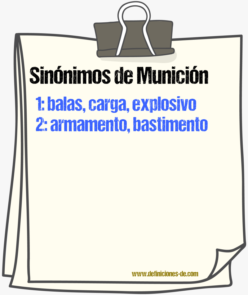 Sinnimos de municin