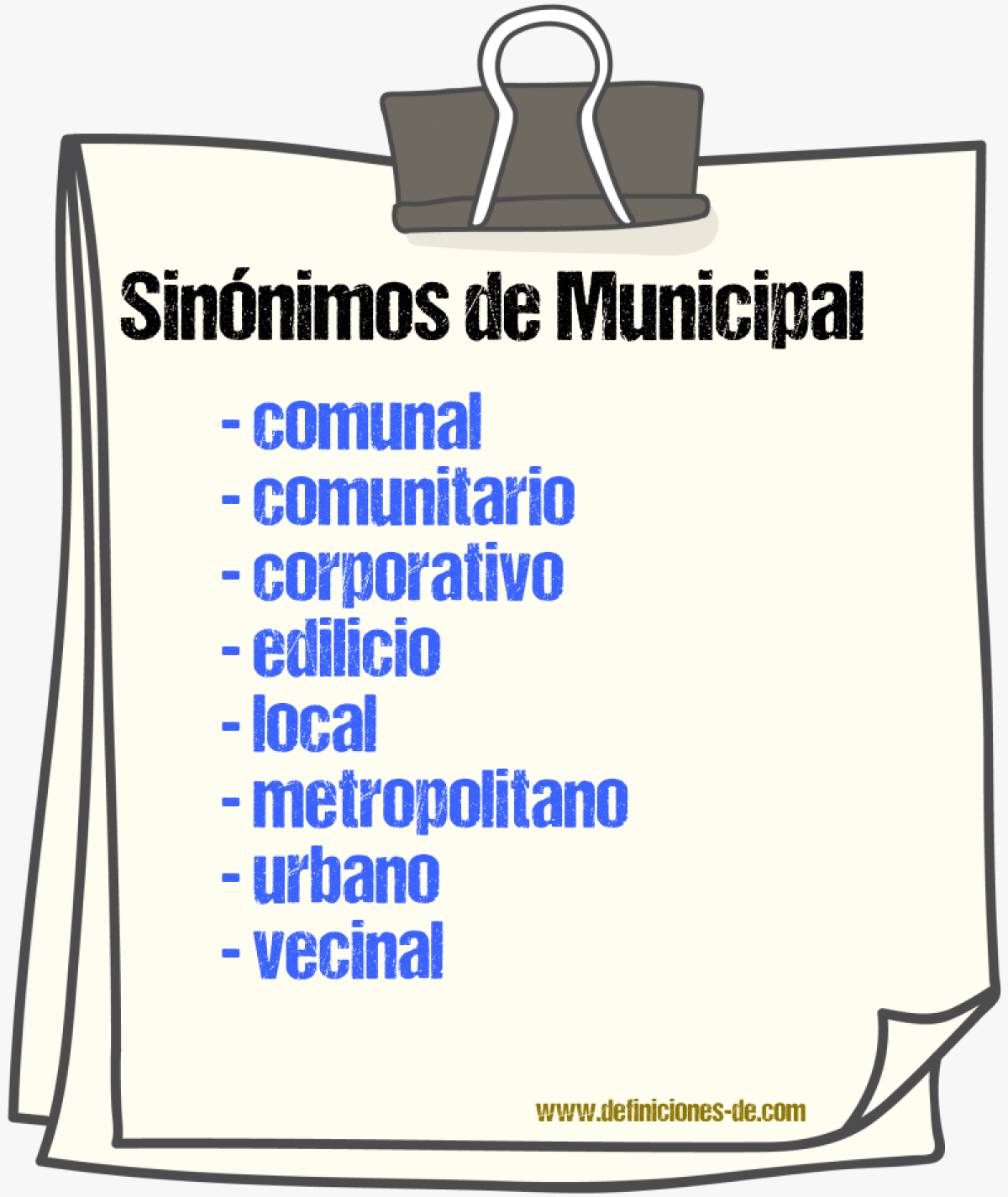 Sinnimos de municipal