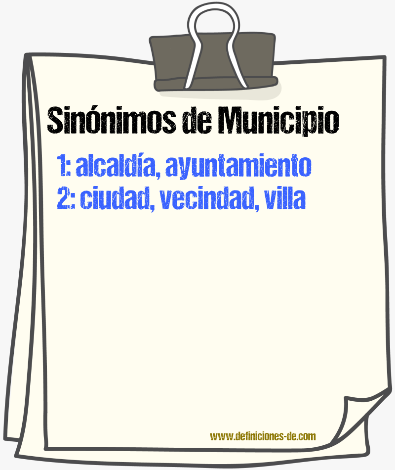 Sinnimos de municipio