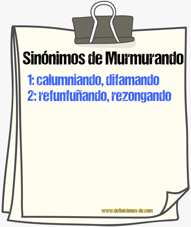 Sinónimos de murmurando
