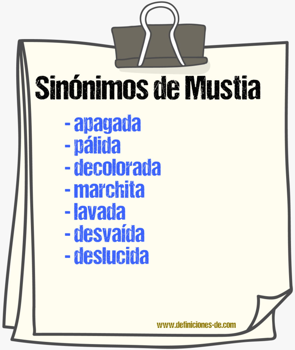 Sinónimos de mustia