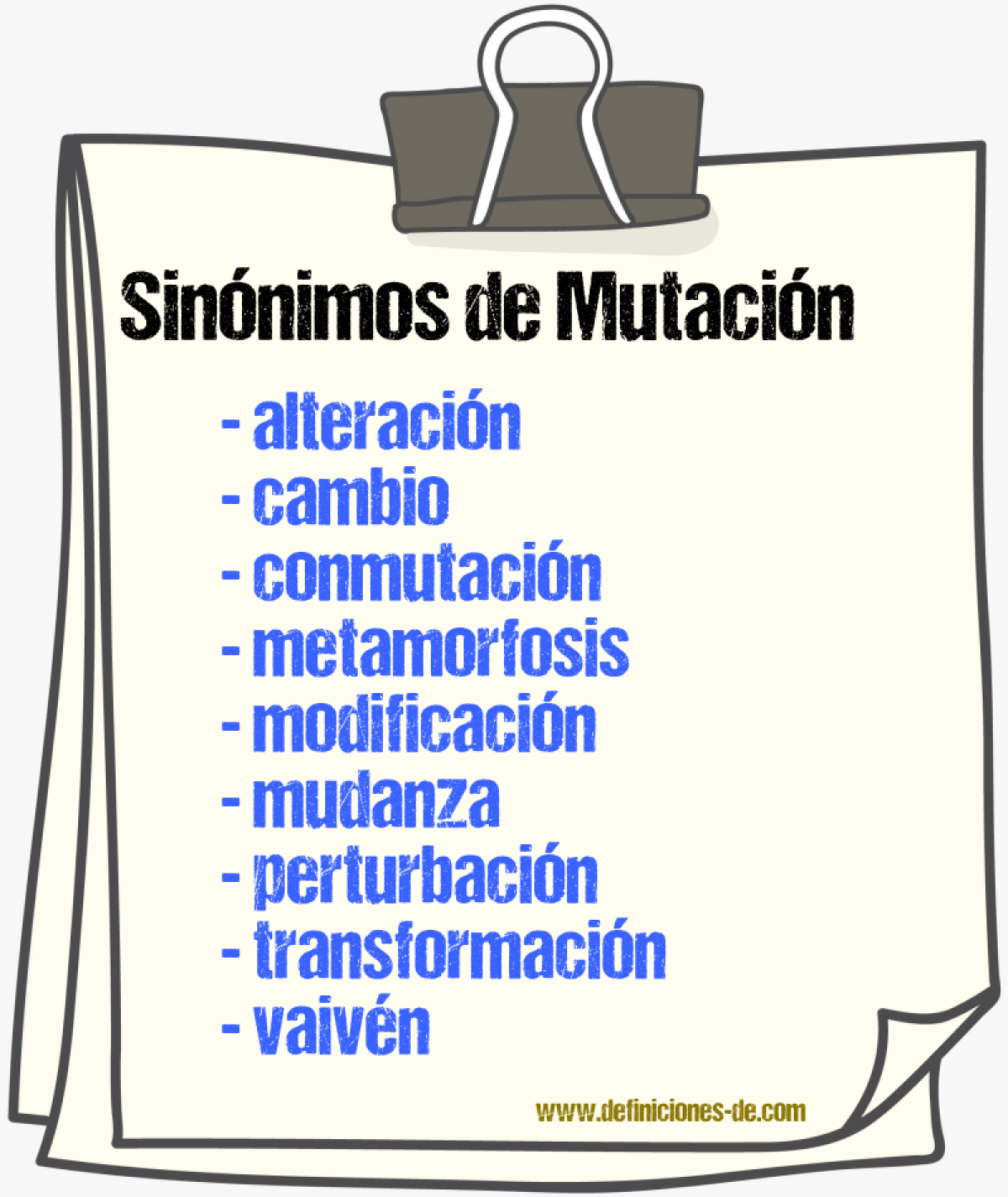 Sinnimos de mutacin