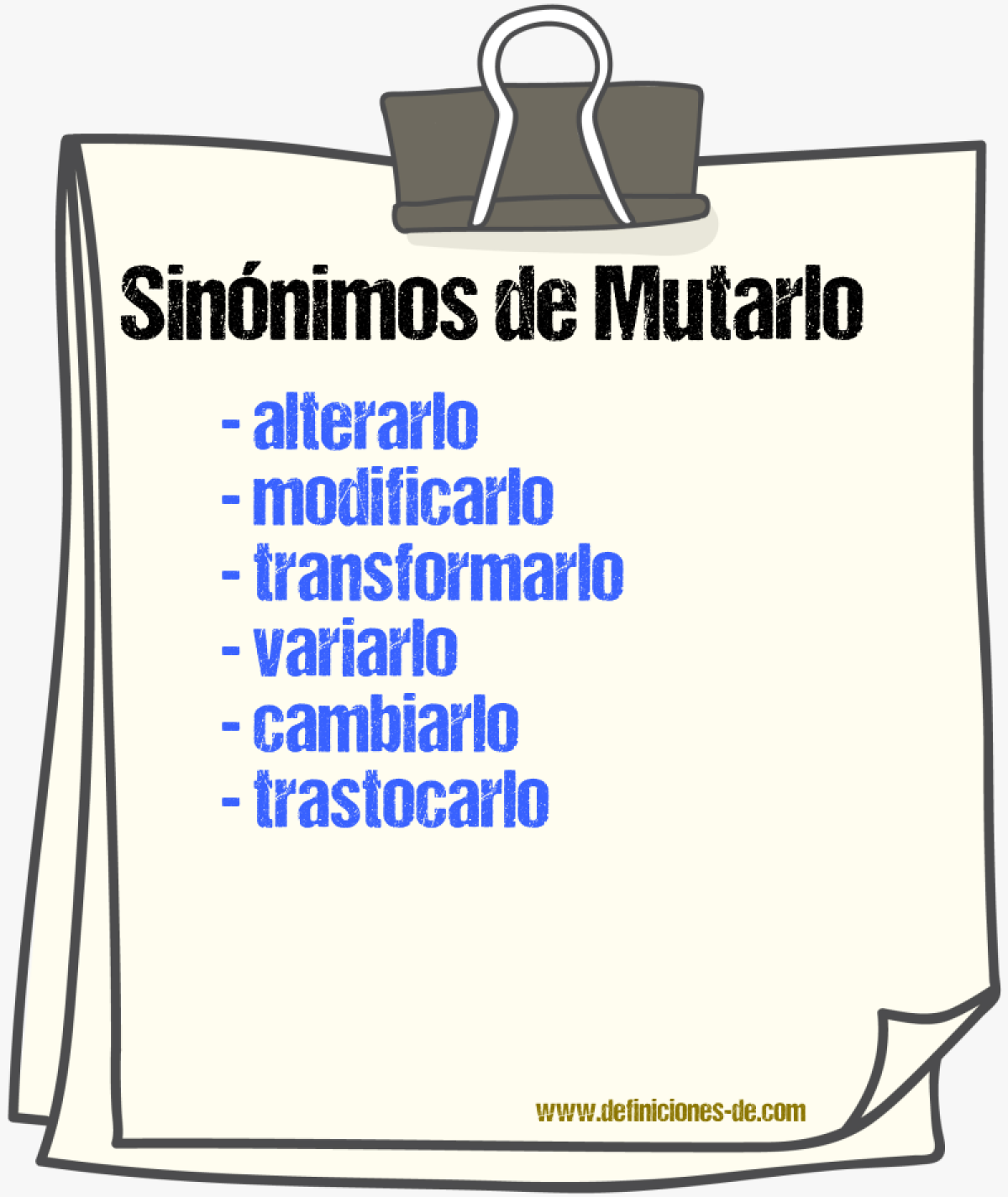 Sinónimos de mutarlo