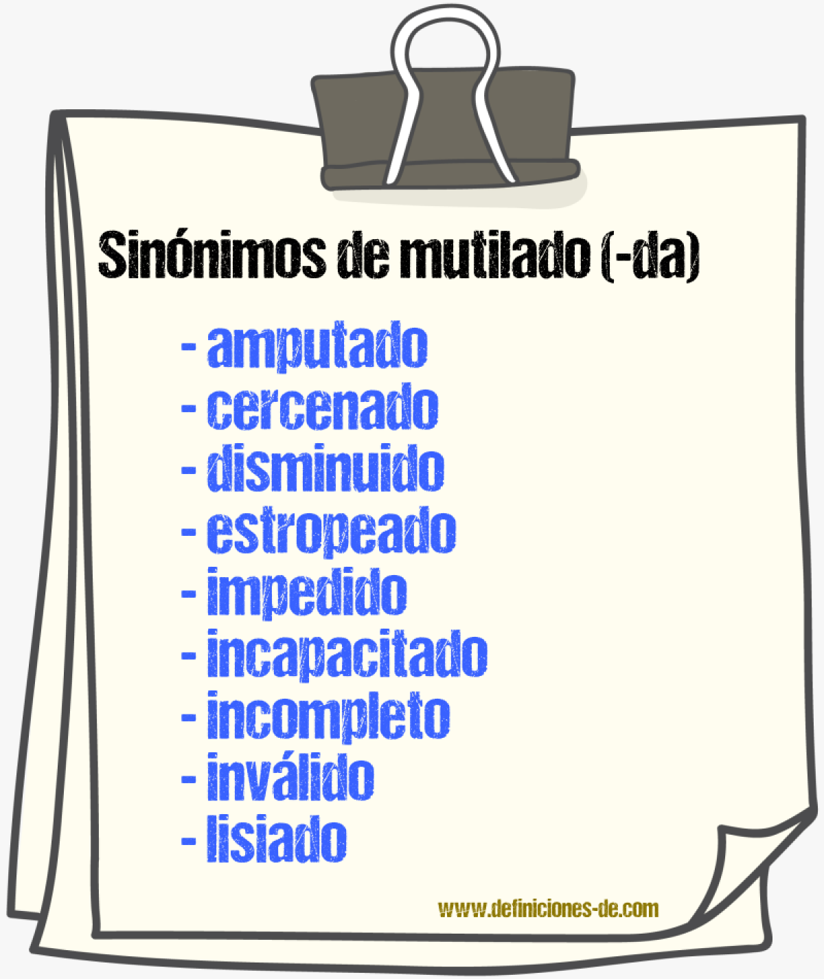 Sinnimos de mutilado