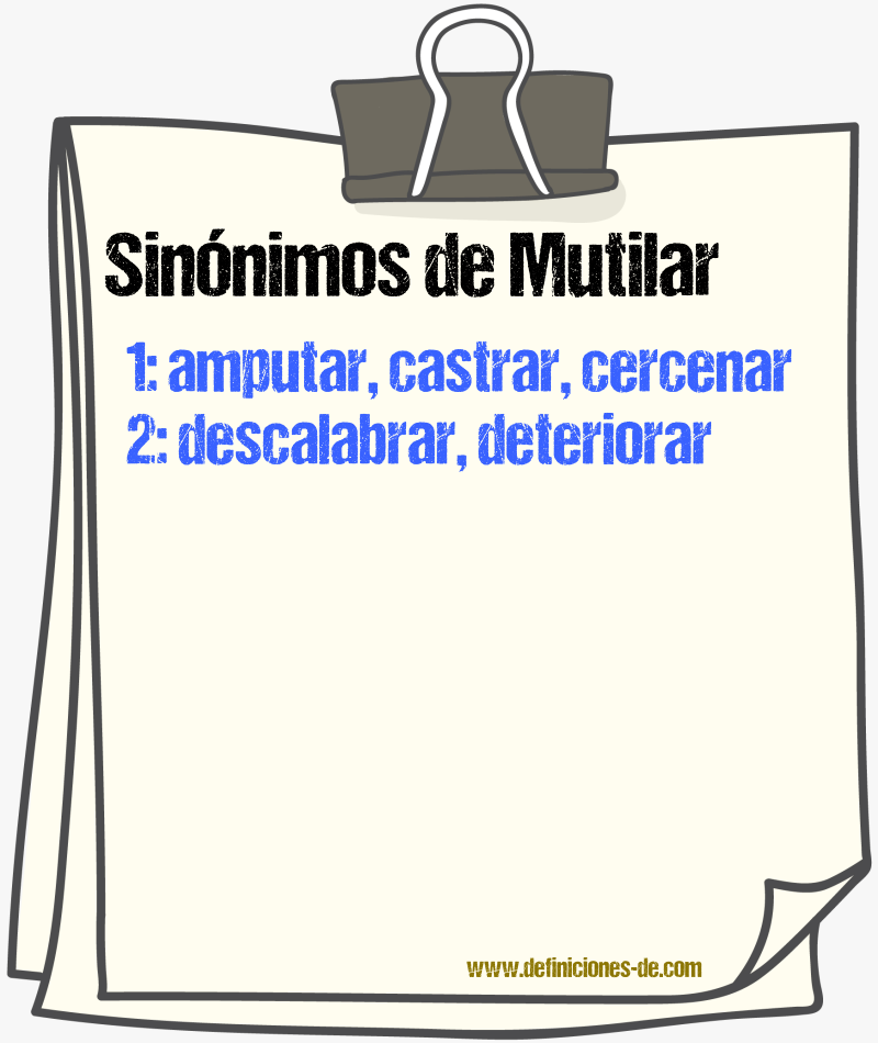 Sinnimos de mutilar