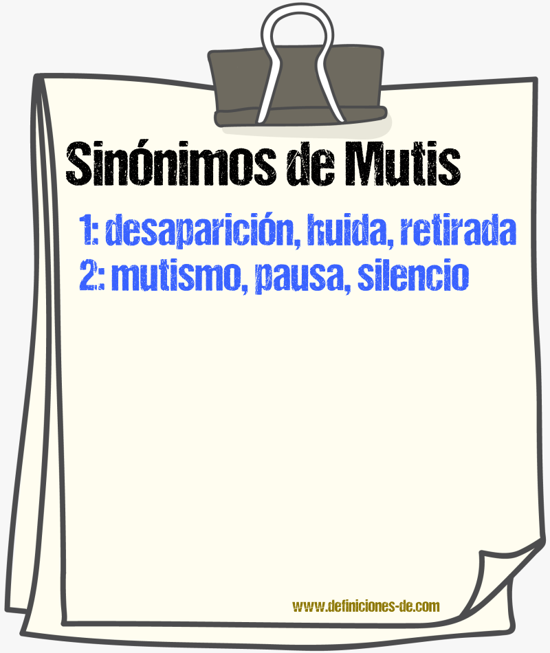 Sinnimos de mutis