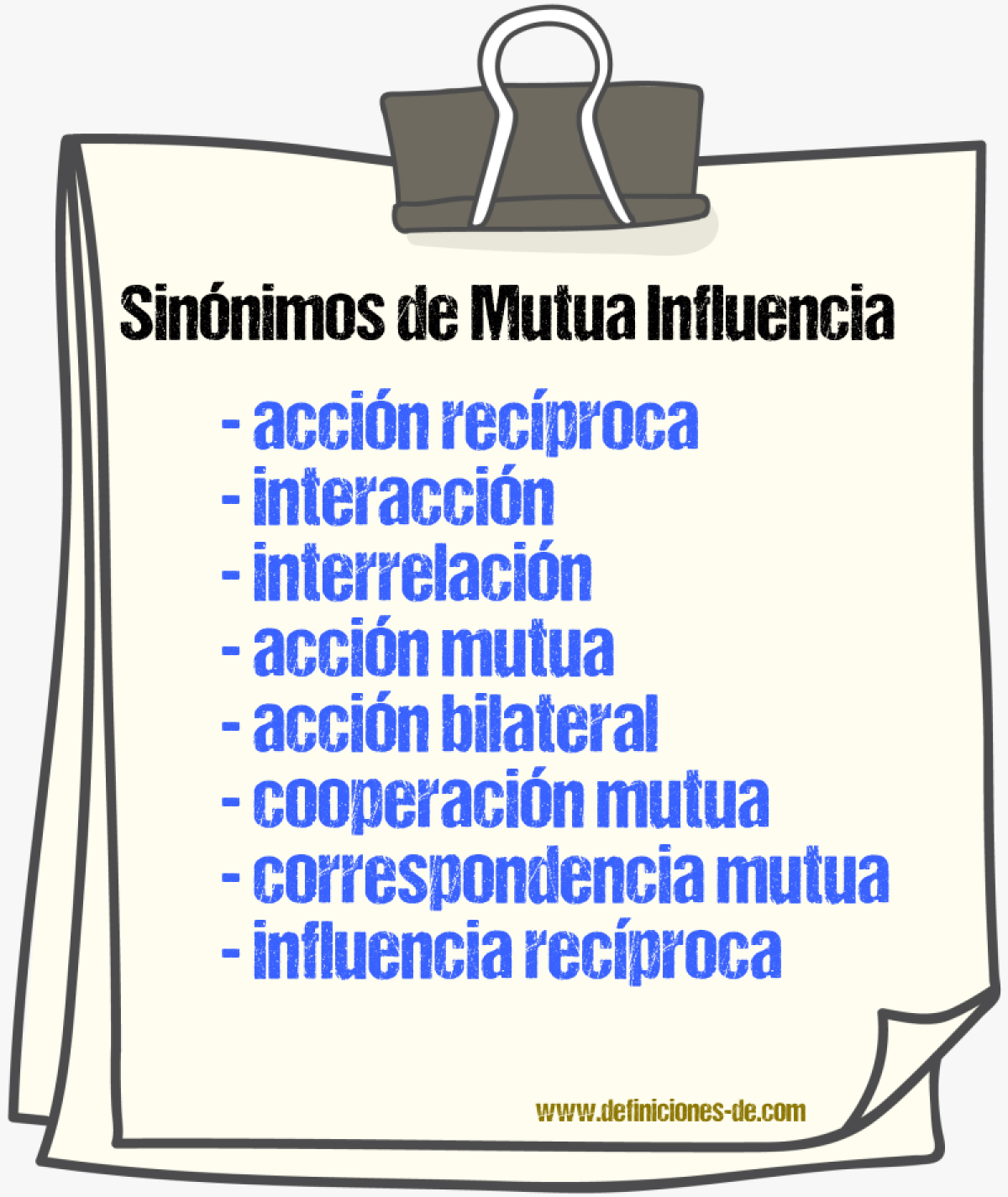 Sinónimos de mutua influencia