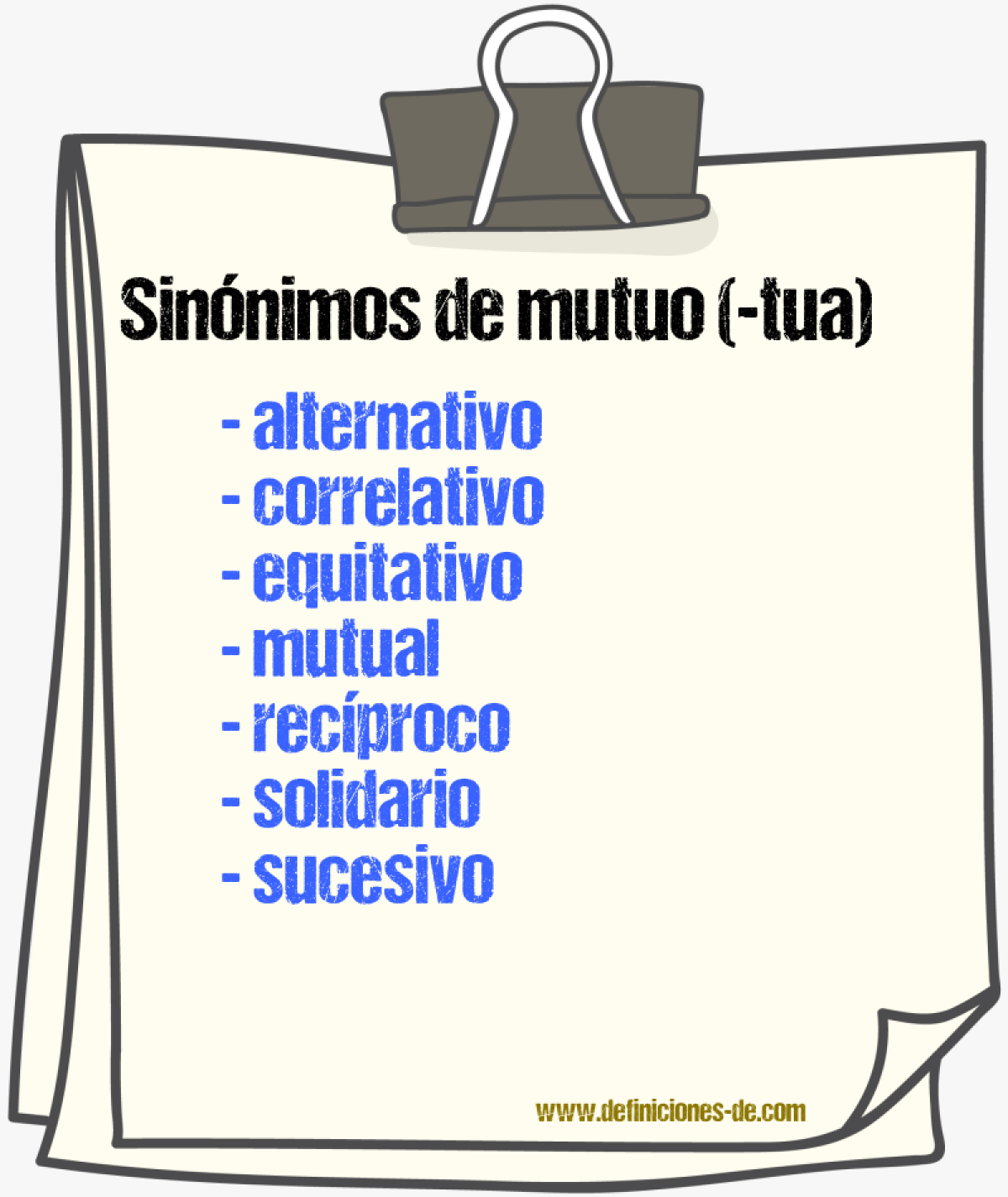 Sinnimos de mutuo