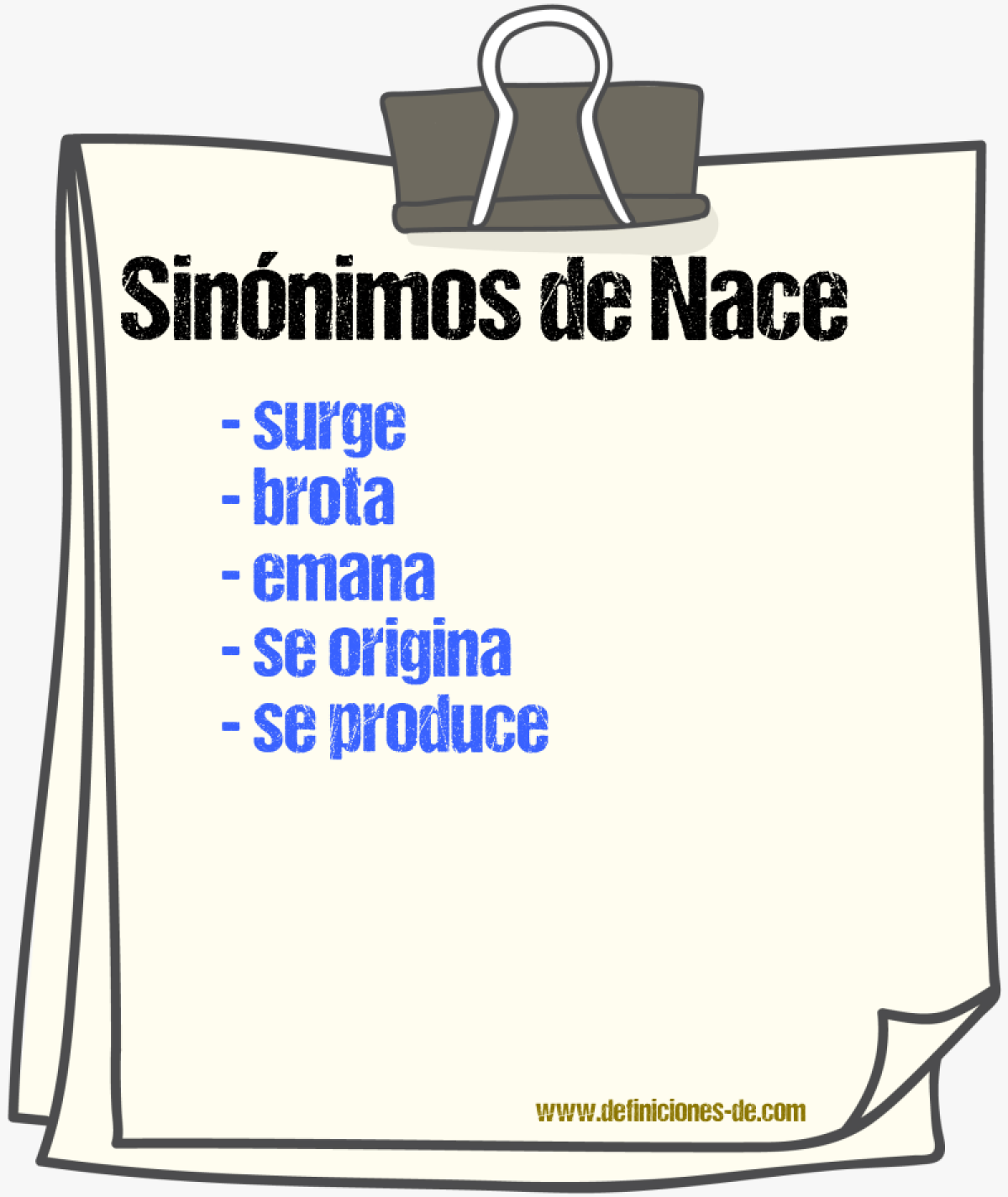 Sinónimos de nace