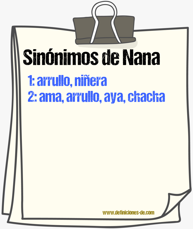 Sinnimos de nana