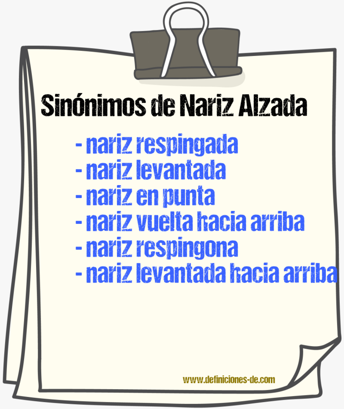 Sinónimos de nariz alzada
