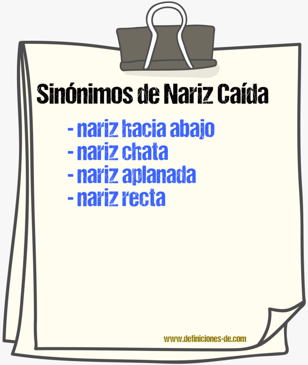Sinónimos de nariz caída
