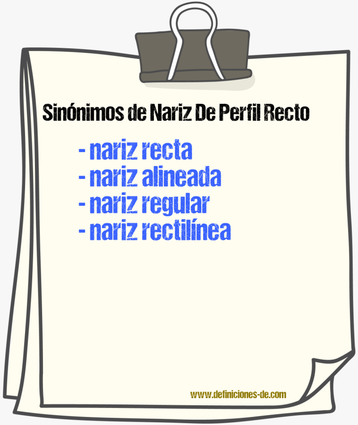 Sinónimos de nariz de perfil recto