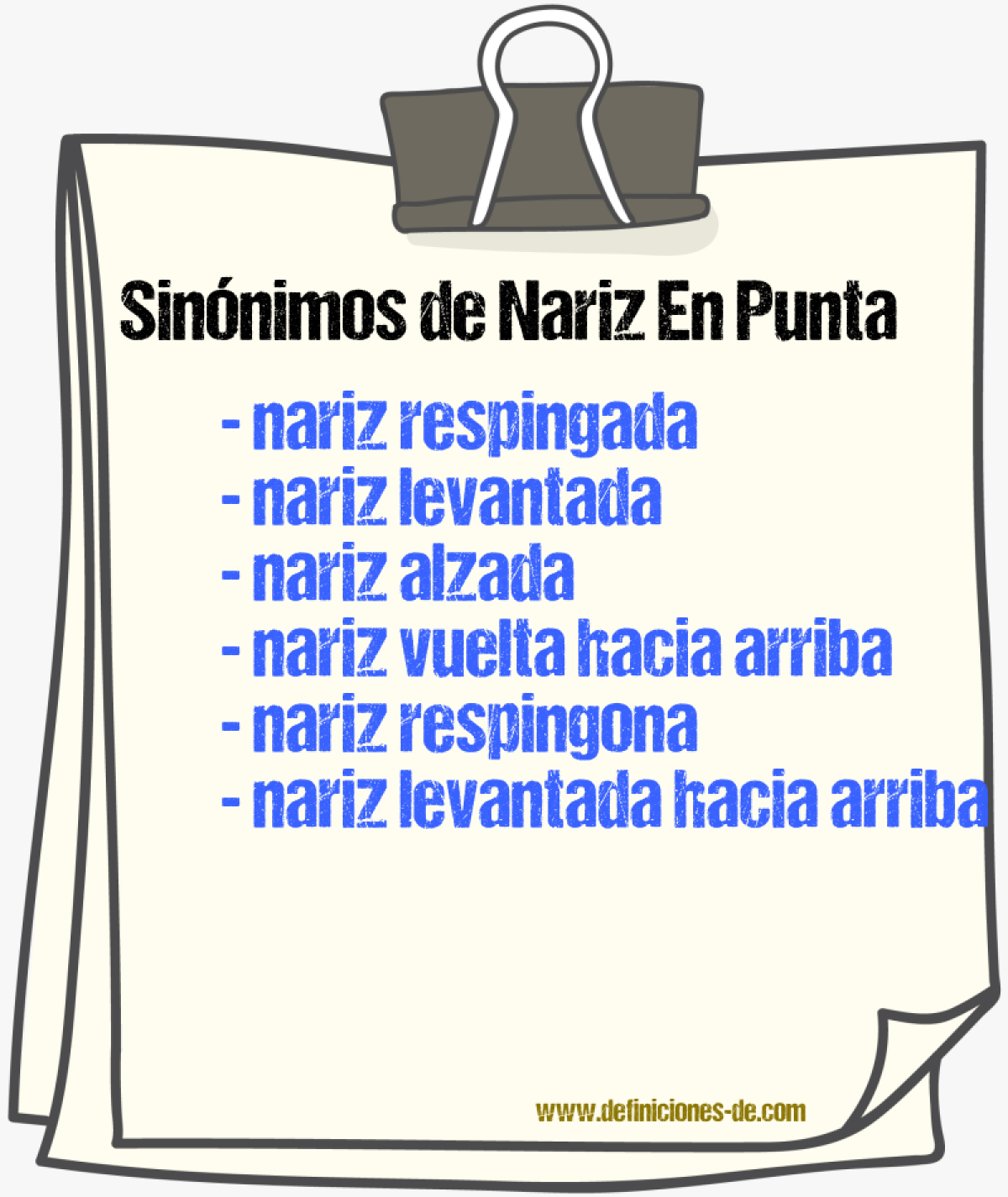 Sinónimos de nariz en punta
