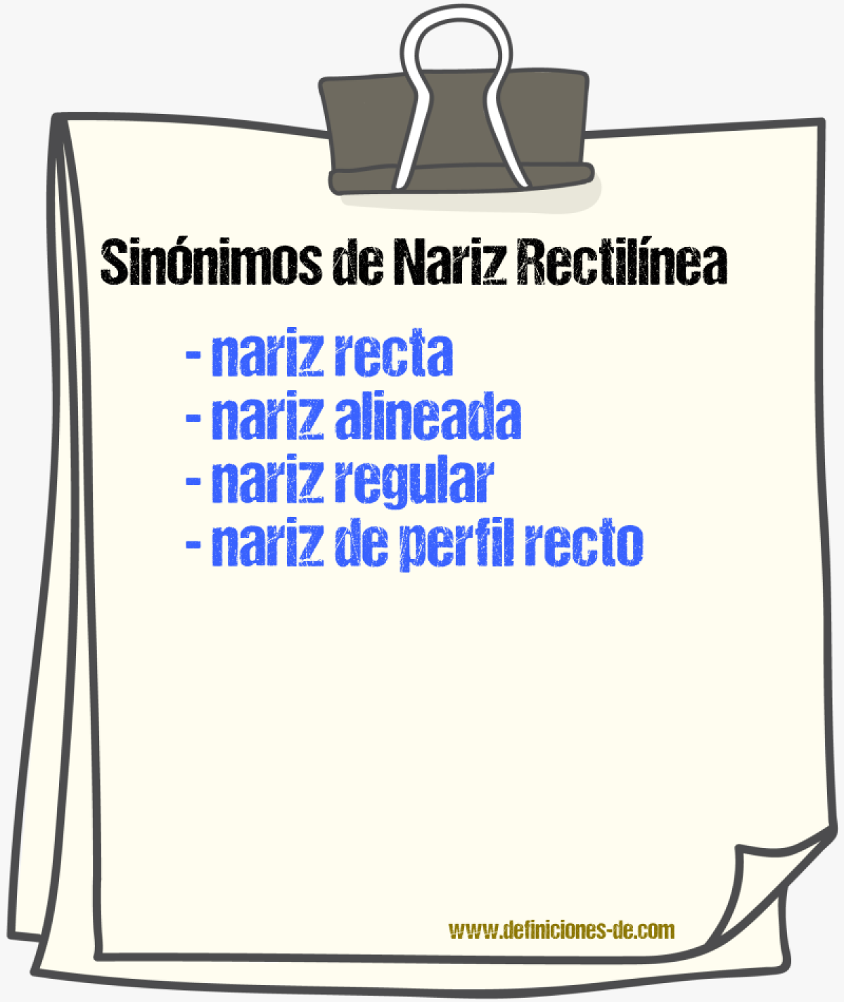 Sinónimos de nariz rectilínea