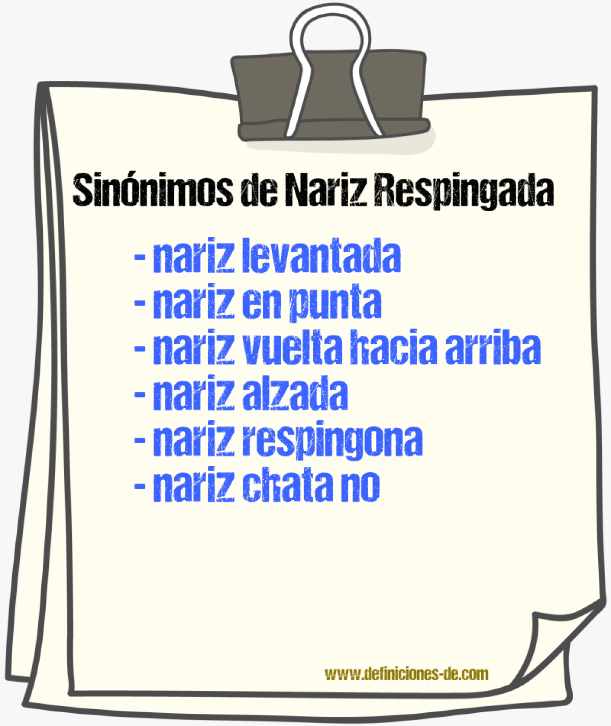 Sinónimos de nariz respingada