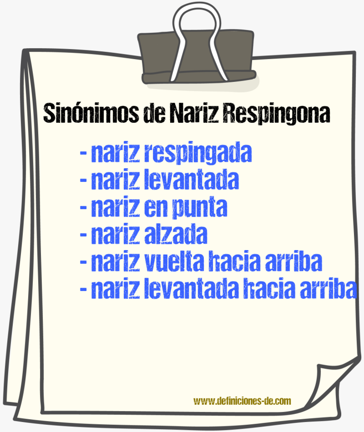 Sinónimos de nariz respingona