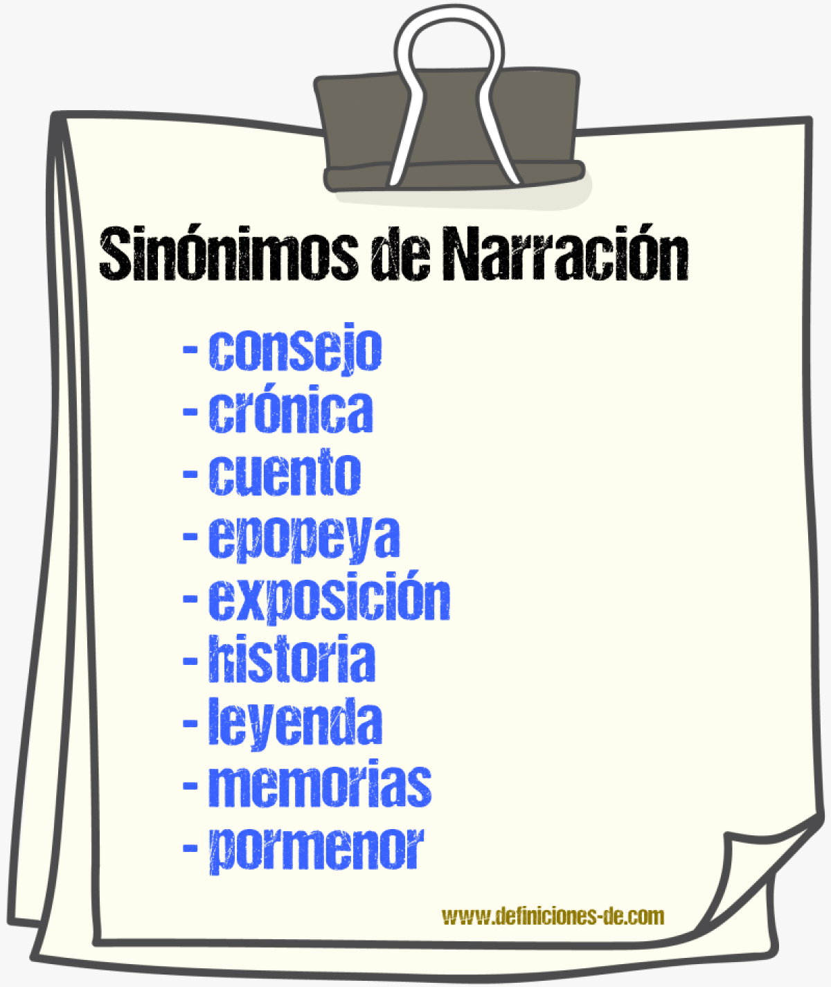 Sinnimos de narracin