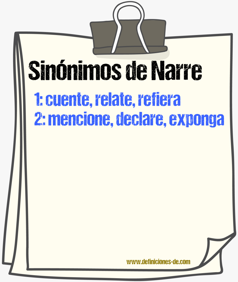 Sinónimos de narre