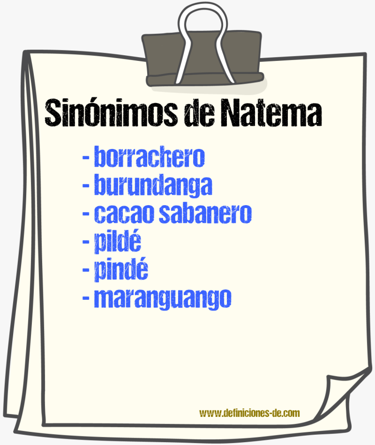 Sinnimos de natema