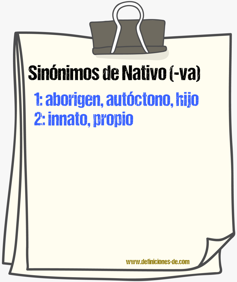 Sinónimos de nativo