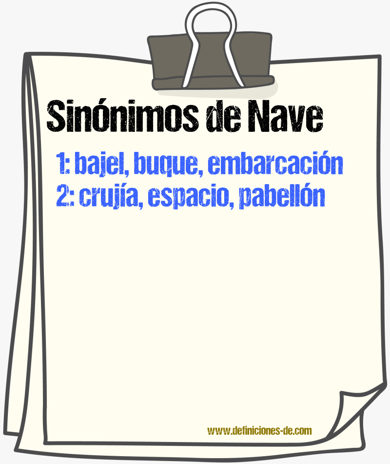 Sinnimos de nave