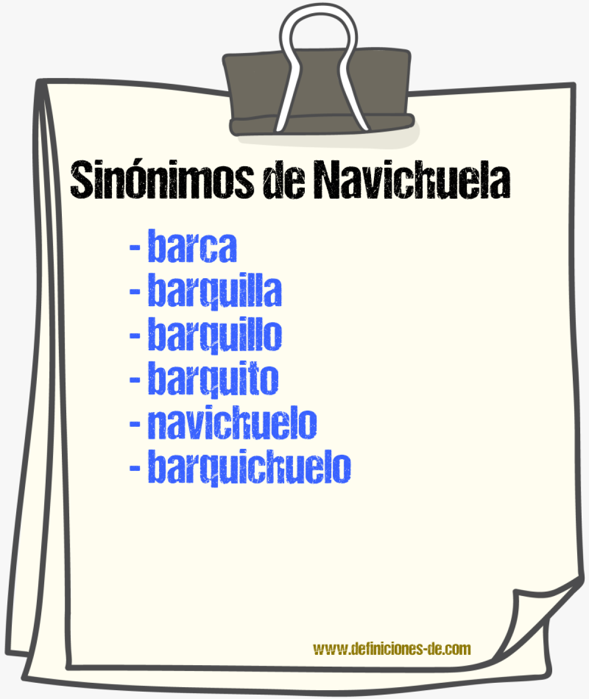 Sinnimos de navichuela