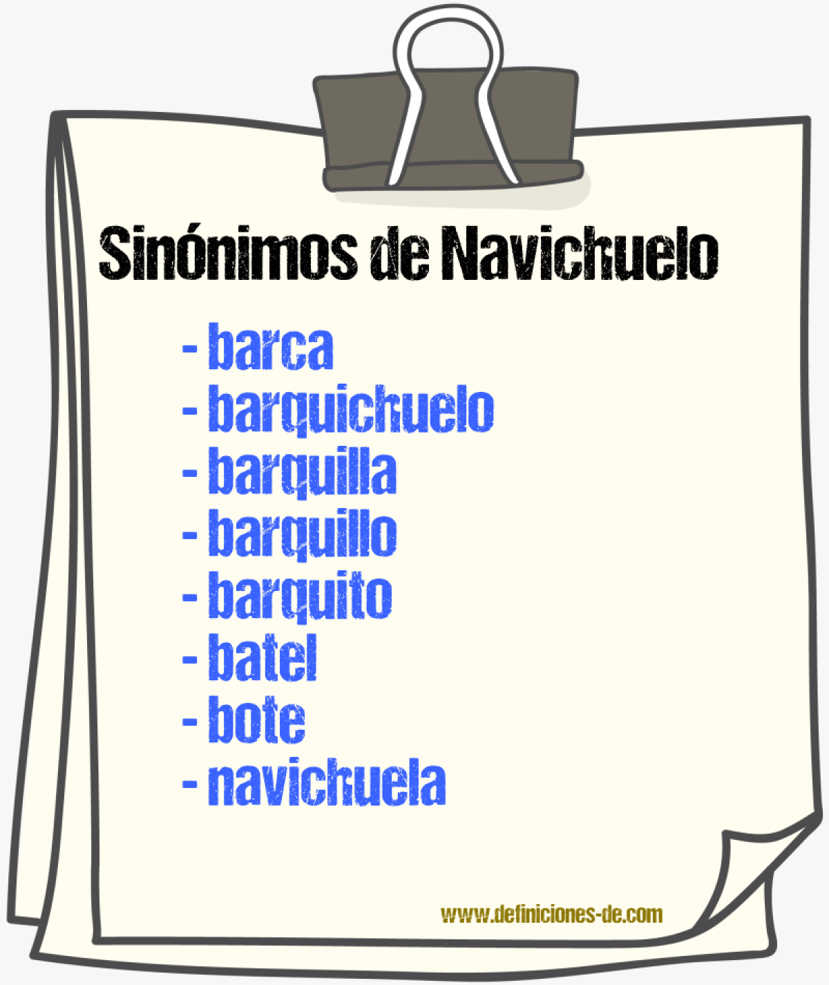 Sinnimos de navichuelo