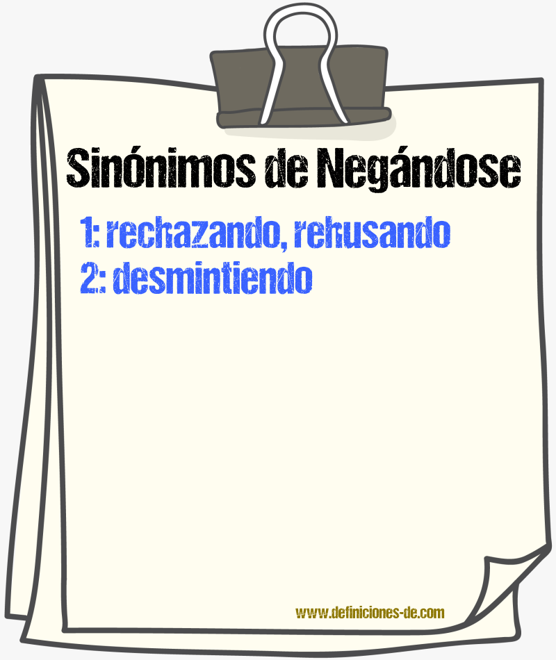 Sinónimos de negándose