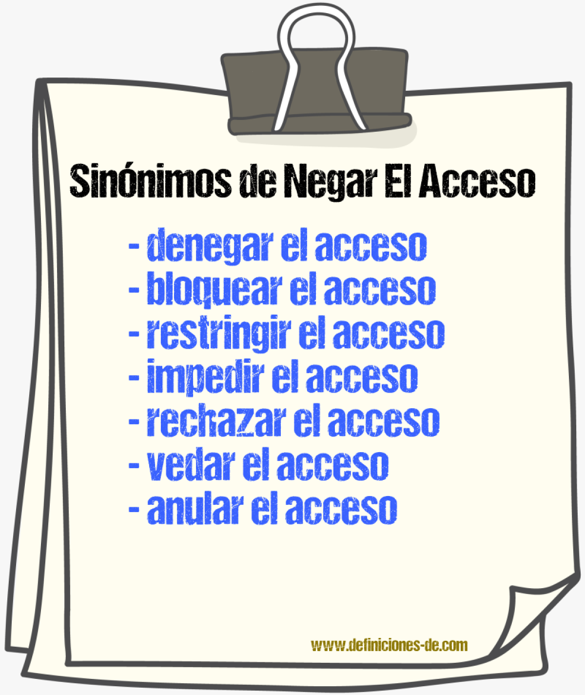 Sinónimos de negar el acceso