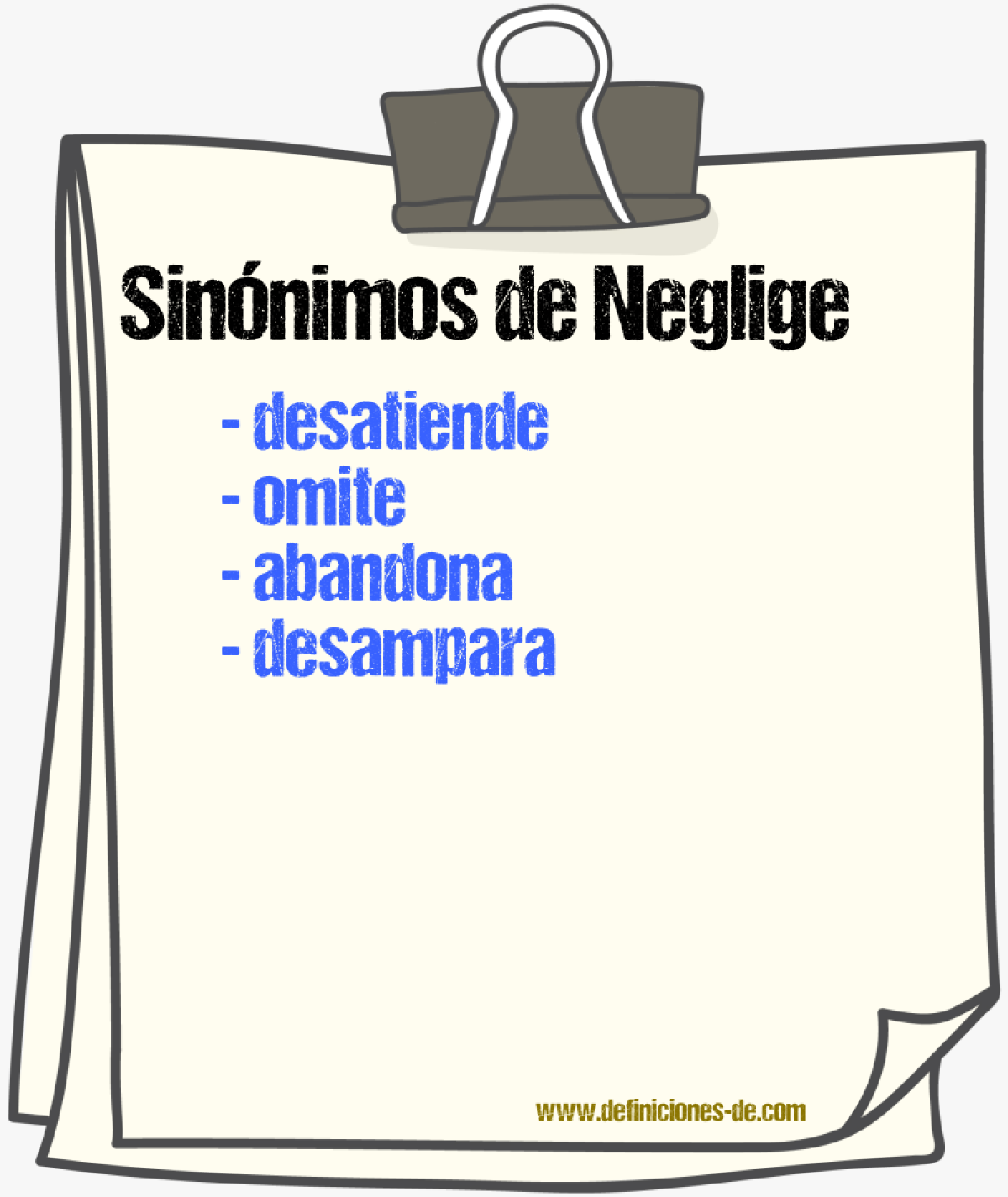 Sinónimos de neglige