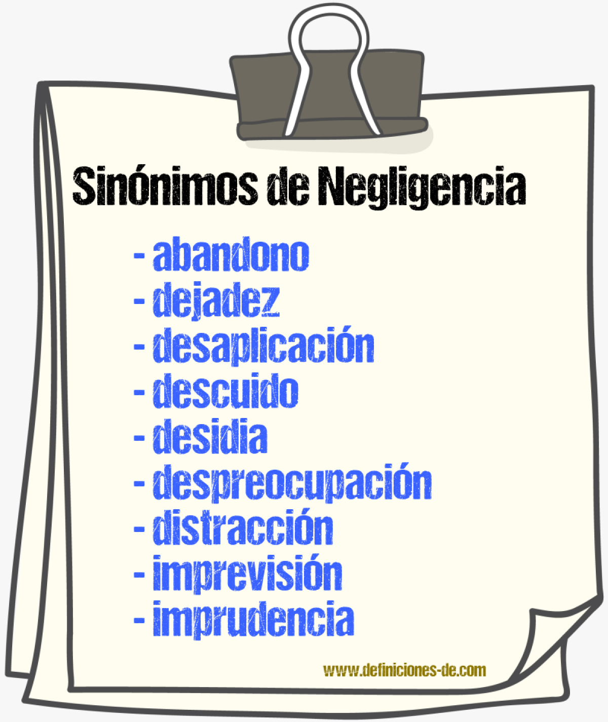 Sinnimos de negligencia