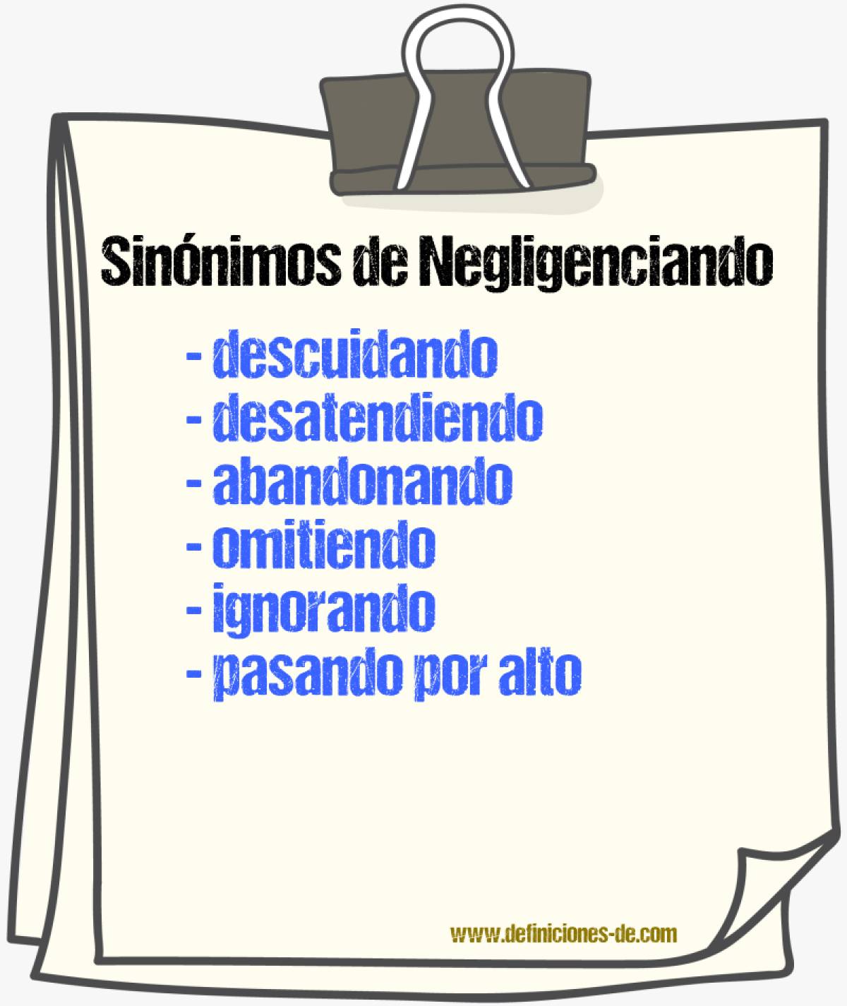 Sinónimos de negligenciando