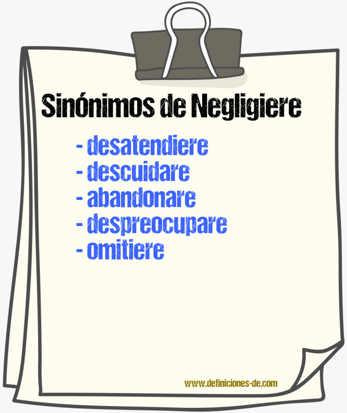 Sinónimos de negligiere